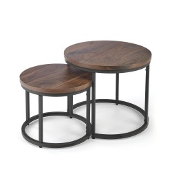 'OREO Set of Two Benches Walnut / Black' 'OREO Set of Two Benches Walnut / Black'