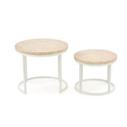 'OREO Set of Two Benches, Travertine / White' 'OREO Set of Two Benches, Travertine / White'