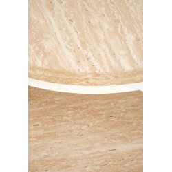 'OREO Set of Two Benches, Travertine / White' 'OREO Set of Two Benches, Travertine / White'