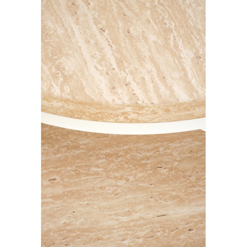 'OREO Set of Two Benches, Travertine / White' 'OREO Set of Two Benches, Travertine / White'