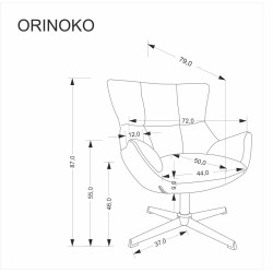 ORINOKO fotel wypoczynkowy popielaty (1p 1szt) ORINOKO fotel wypoczynkowy popielaty (1p 1szt)