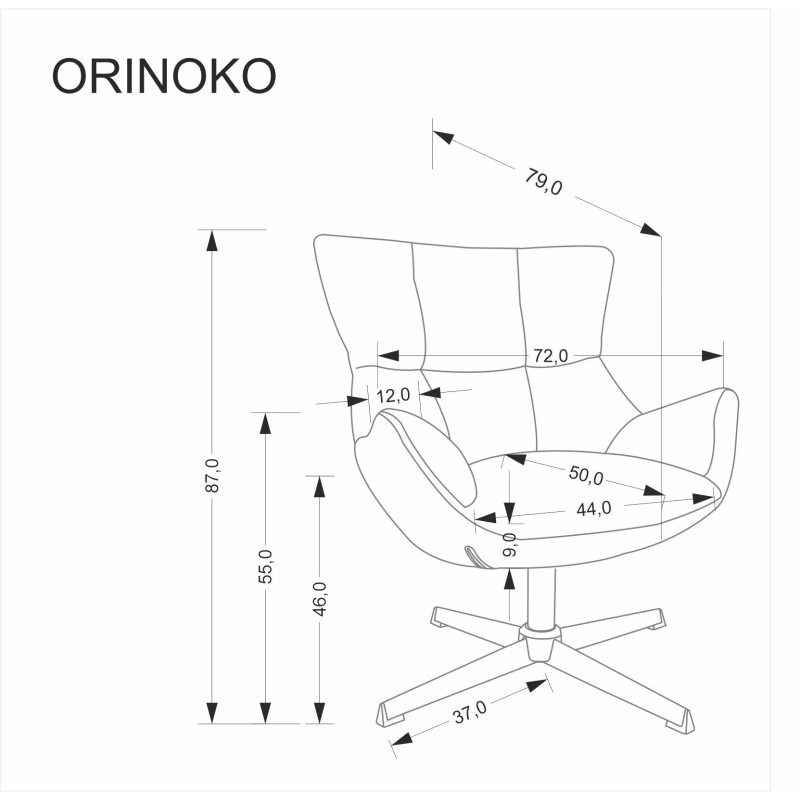 ORINOKO fotel wypoczynkowy popielaty (1p 1szt) ORINOKO fotel wypoczynkowy popielaty (1p 1szt)