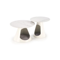 'OSARIO Set of 2 White Marble / White Benches' 'OSARIO Set of 2 White Marble / White Benches'