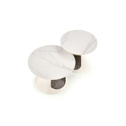 'OSARIO Set of 2 White Marble / White Benches' 'OSARIO Set of 2 White Marble / White Benches'