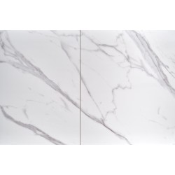 'OSMAN Extendable Table, White Marble / Black' 'OSMAN Extendable Table, White Marble / Black'