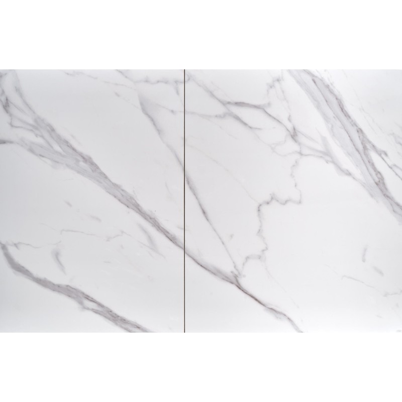 'OSMAN Extendable Table, White Marble / Black' 'OSMAN Extendable Table, White Marble / Black'