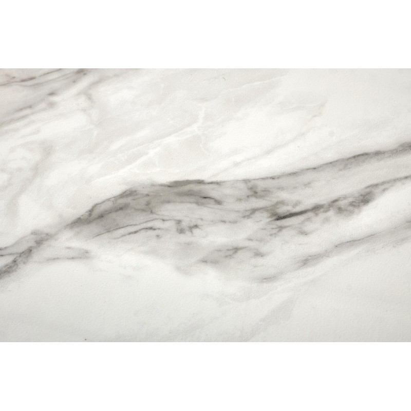 'OSMAN Extendable Table, White Marble / Black' 'OSMAN Extendable Table, White Marble / Black'