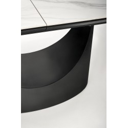 'OSMAN Extendable Table, White Marble / Black' 'OSMAN Extendable Table, White Marble / Black'