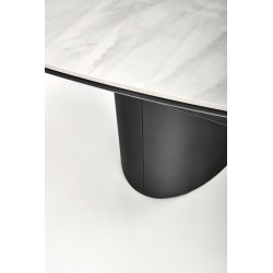 'OSMAN Extendable Table, White Marble / Black' 'OSMAN Extendable Table, White Marble / Black'