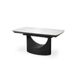 'OSMAN Extendable Table, White Marble / Black' 'OSMAN Extendable Table, White Marble / Black'