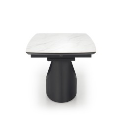 'OSMAN Extendable Table, White Marble / Black' 'OSMAN Extendable Table, White Marble / Black'