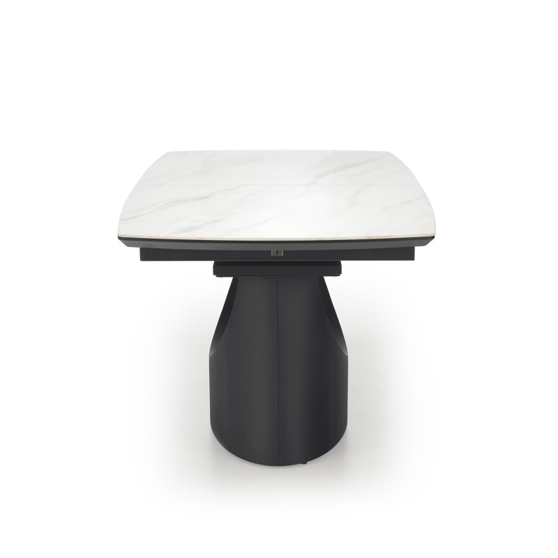 'OSMAN Extendable Table, White Marble / Black' 'OSMAN Extendable Table, White Marble / Black'