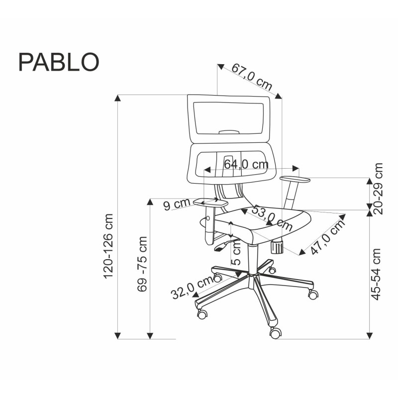 'PABLO Office Chair in Ash Grey / Black' 'PABLO Office Chair in Ash Grey / Black'