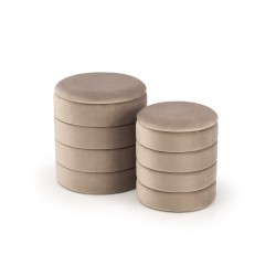 'PACHO Set of 2 Poufs, Beige'