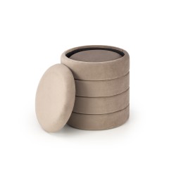 'PACHO Set of 2 Poufs, Beige' 'PACHO Set of 2 Poufs, Beige'