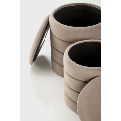 'PACHO Set of 2 Poufs, Beige' 'PACHO Set of 2 Poufs, Beige'