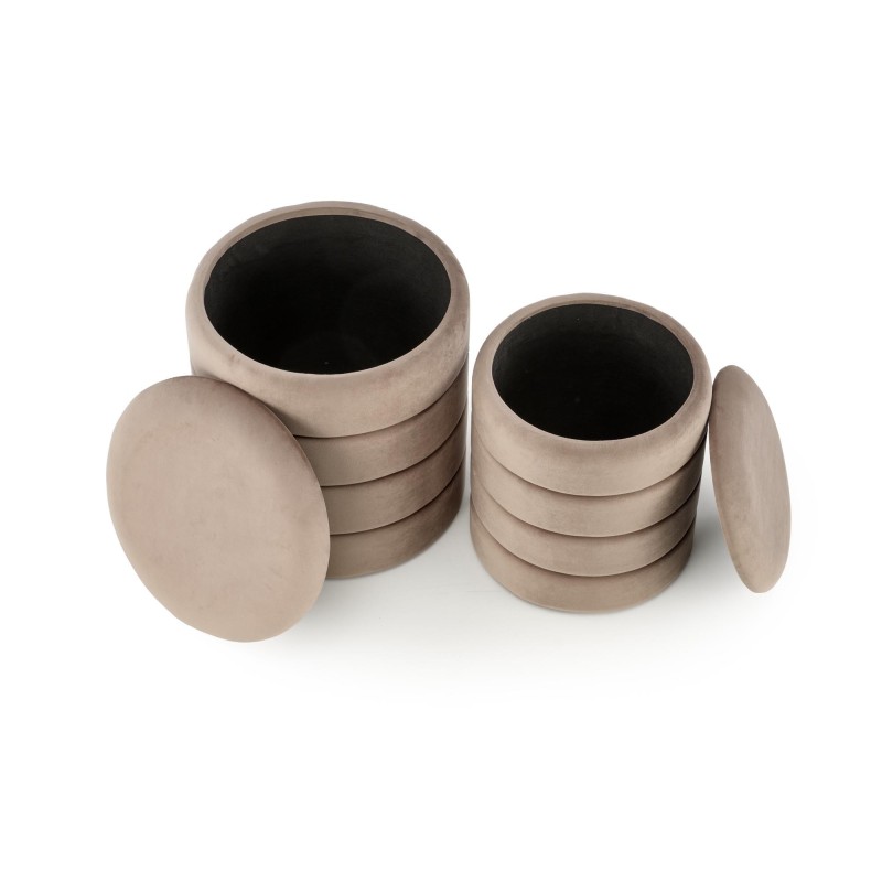 'PACHO Set of 2 Poufs, Beige' 'PACHO Set of 2 Poufs, Beige'