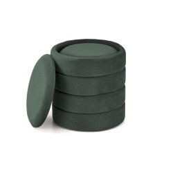 'PACHO Set of 2 Poufs, Dark Green' 'PACHO Set of 2 Poufs, Dark Green'