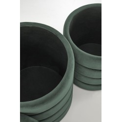 'PACHO Set of 2 Poufs, Dark Green' 'PACHO Set of 2 Poufs, Dark Green'