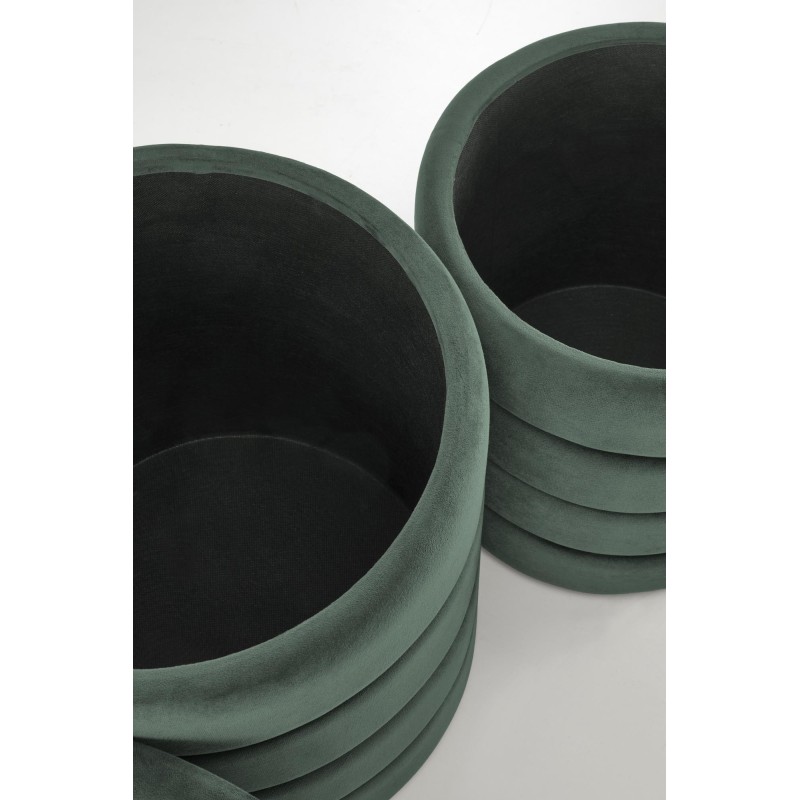 'PACHO Set of 2 Poufs, Dark Green' 'PACHO Set of 2 Poufs, Dark Green'