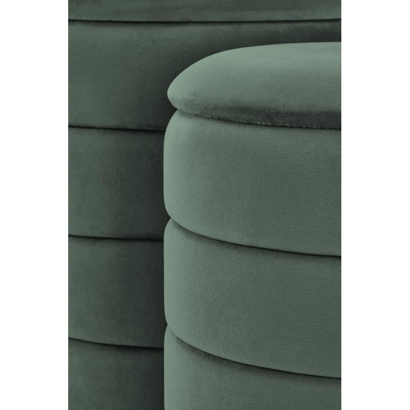 'PACHO Set of 2 Poufs, Dark Green' 'PACHO Set of 2 Poufs, Dark Green'