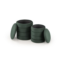 'PACHO Set of 2 Poufs, Dark Green' 'PACHO Set of 2 Poufs, Dark Green'