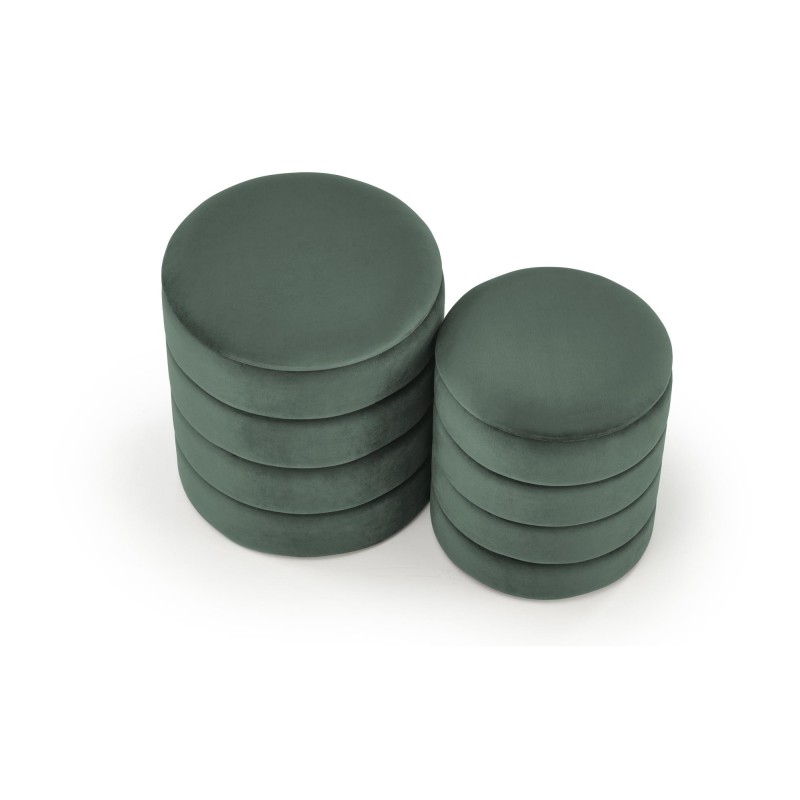 'PACHO Set of 2 Poufs, Dark Green' 'PACHO Set of 2 Poufs, Dark Green'