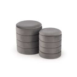 'PACHO Set of 2 Poufs, Ash Grey'