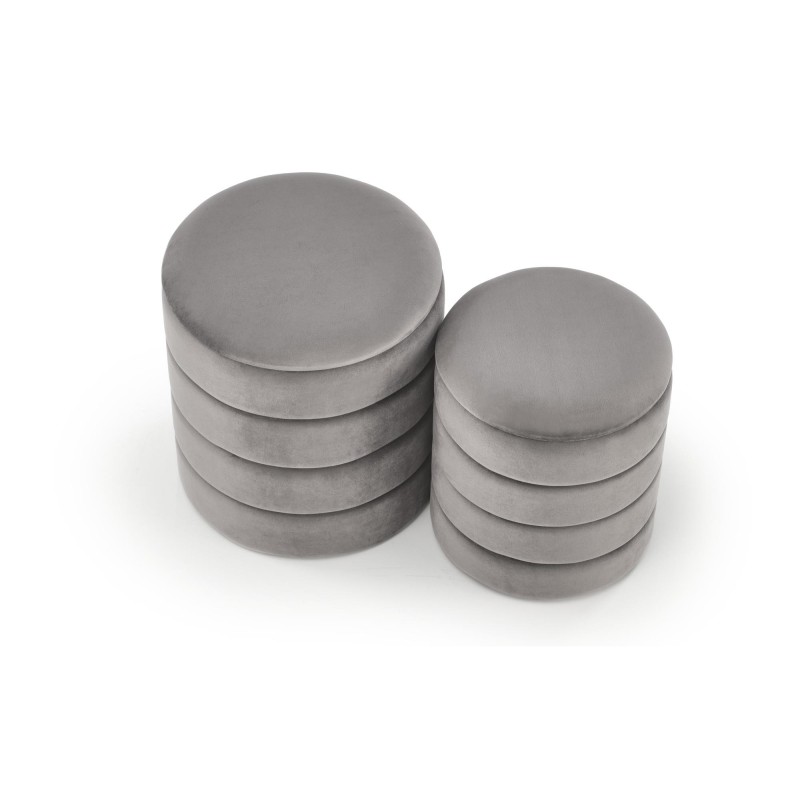 'PACHO Set of 2 Poufs, Ash Grey' 'PACHO Set of 2 Poufs, Ash Grey'