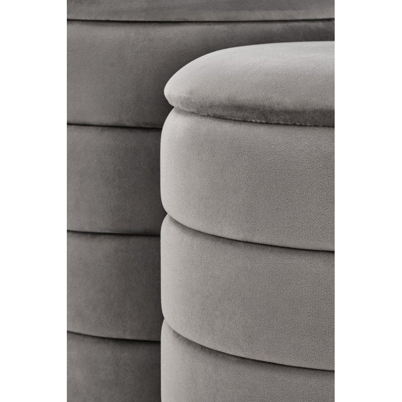 'PACHO Set of 2 Poufs, Ash Grey' 'PACHO Set of 2 Poufs, Ash Grey'