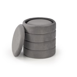 'PACHO Set of 2 Poufs, Ash Grey' 'PACHO Set of 2 Poufs, Ash Grey'