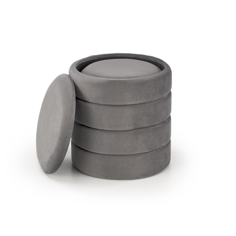 'PACHO Set of 2 Poufs, Ash Grey' 'PACHO Set of 2 Poufs, Ash Grey'