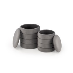 'PACHO Set of 2 Poufs, Ash Grey' 'PACHO Set of 2 Poufs, Ash Grey'