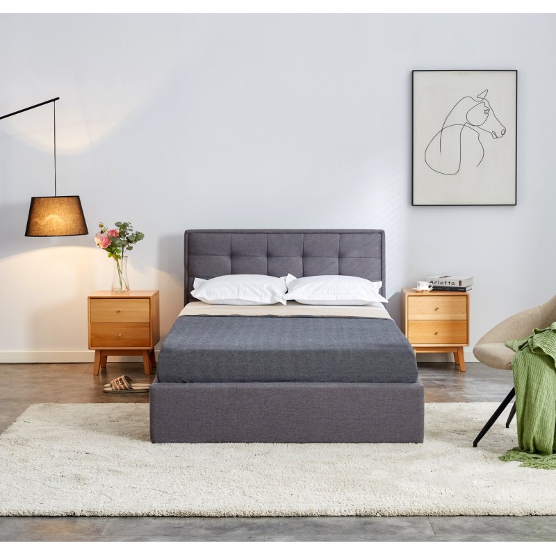 'PADVA 120cm Bed with Storage in Ash Grey' 'PADVA 120cm Bed with Storage in Ash Grey'