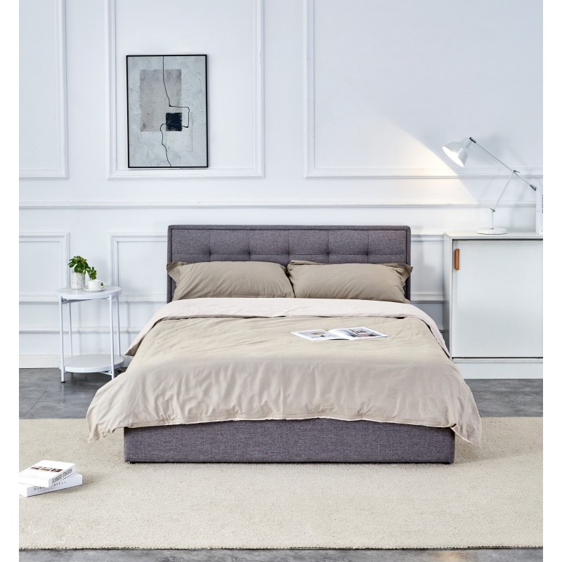 'PADVA 140cm Bed with Storage in Ash Grey' 'PADVA 140cm Bed with Storage in Ash Grey'