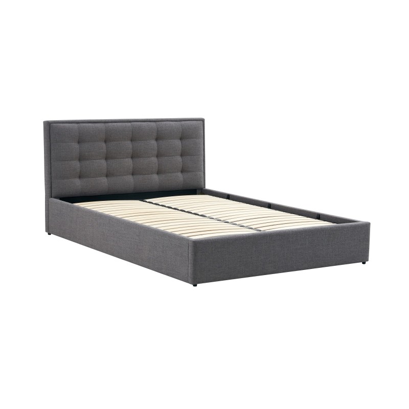 'PADVA 140cm Bed with Storage in Ash Grey' 'PADVA 140cm Bed with Storage in Ash Grey'