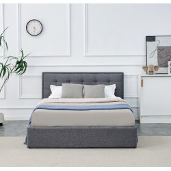 'PADVA 140cm Bed with Storage in Ash Grey' 'PADVA 140cm Bed with Storage in Ash Grey'
