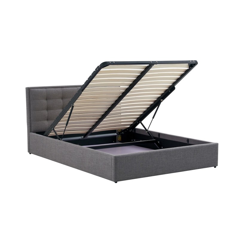 'PADVA 140cm Bed with Storage in Ash Grey' 'PADVA 140cm Bed with Storage in Ash Grey'