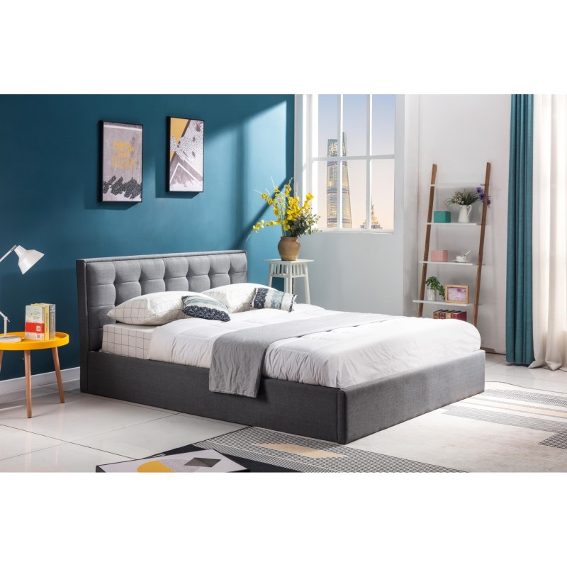 'PADVA 160cm Bed with Storage in Ash Grey'