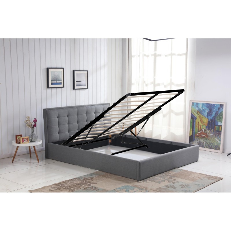 'PADVA 160cm Bed with Storage in Ash Grey' 'PADVA 160cm Bed with Storage in Ash Grey'