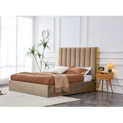 'PALAZZO Bed 160, Beige / Gold'