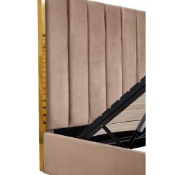 'PALAZZO Bed 160, Beige / Gold' 'PALAZZO Bed 160, Beige / Gold'