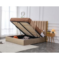 'PALAZZO Bed 160, Beige / Gold' 'PALAZZO Bed 160, Beige / Gold'