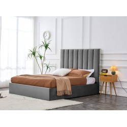 'PALAZZO Bed 160, Ash Grey / Silver'