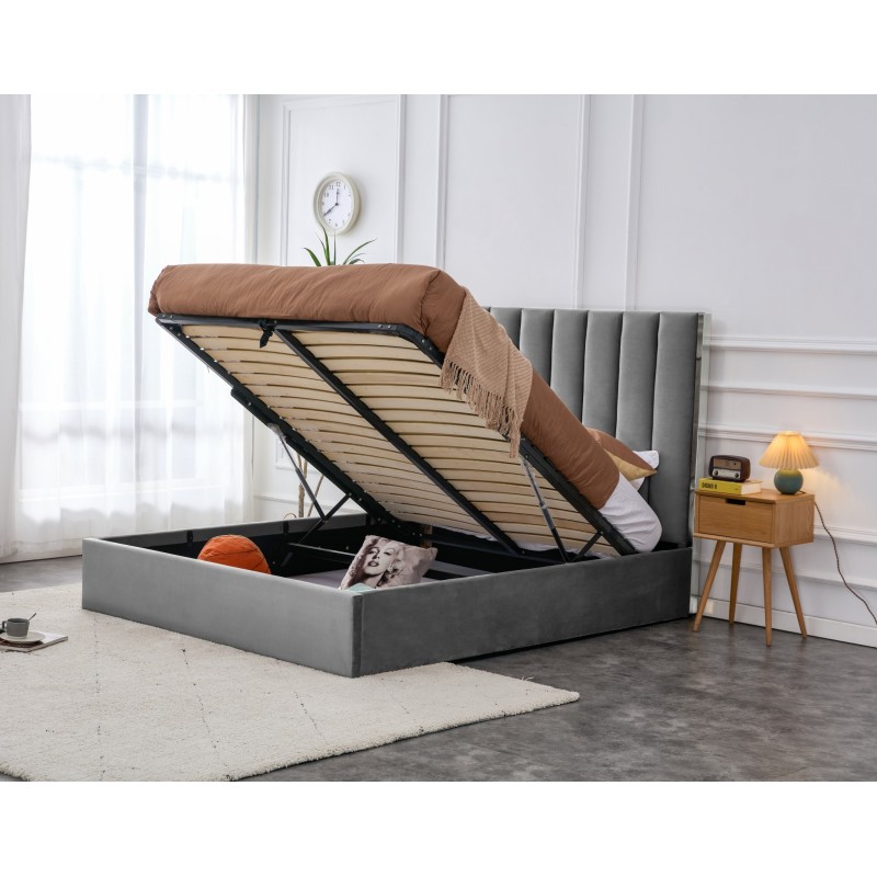 'PALAZZO Bed 160, Ash Grey / Silver' 'PALAZZO Bed 160, Ash Grey / Silver'