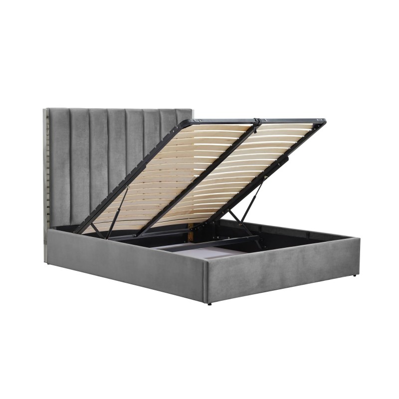 'PALAZZO Bed 160, Ash Grey / Silver' 'PALAZZO Bed 160, Ash Grey / Silver'
