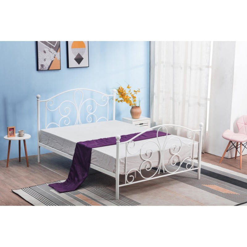 'PANAMA 120 cm White Metal Bed' 'PANAMA 120 cm White Metal Bed'