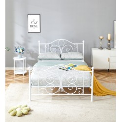 'PANAMA 140 cm White Metal Bed' 'PANAMA 140 cm White Metal Bed'