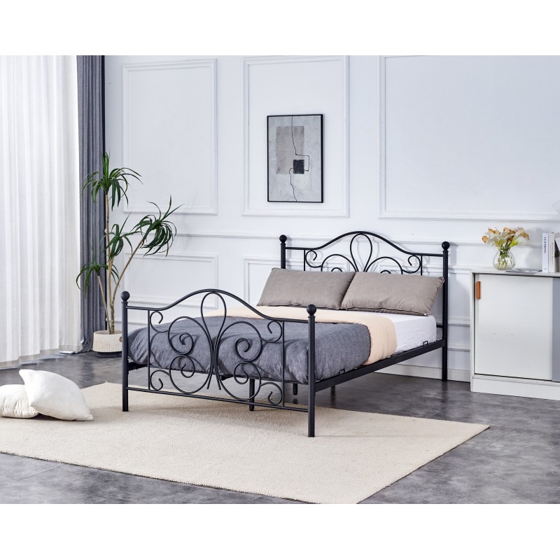 'PANAMA 140 cm Black Metal Bed'