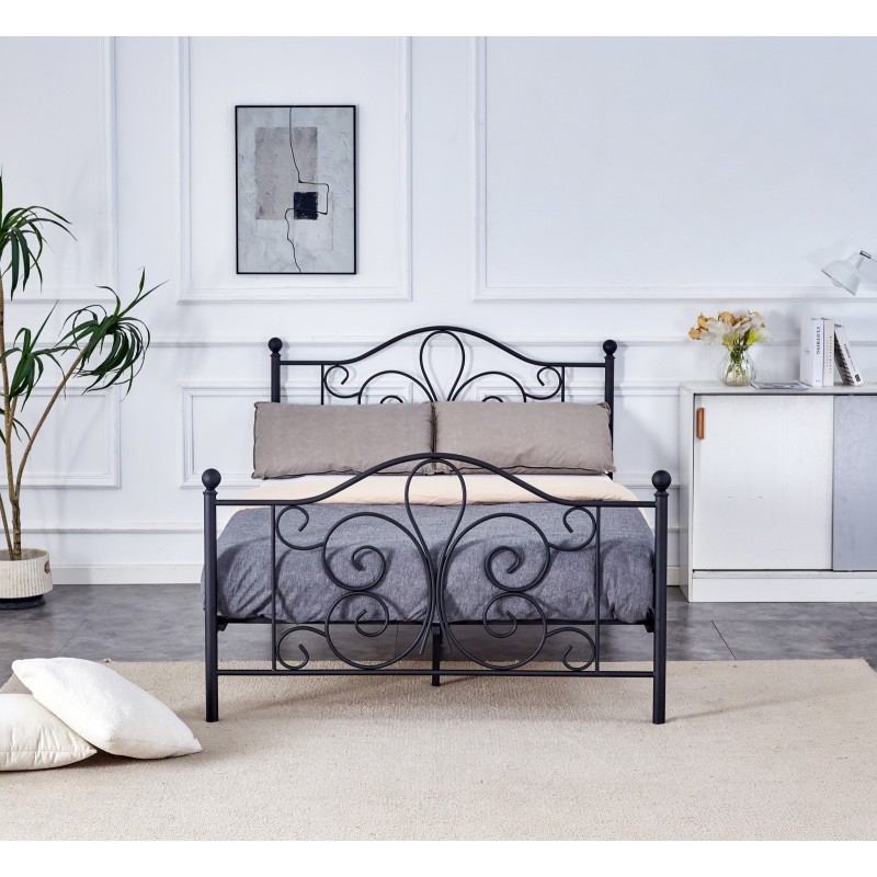 'PANAMA 140 cm Black Metal Bed' 'PANAMA 140 cm Black Metal Bed'